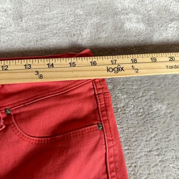 Curve Appeal Pants Women 10 Red Minimalist Jegging Chino Denim Flat Front Skinny - Picture 10 of 10